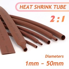 Heat Shrink Tubing 1 – 50mm Cable Heatshrink Sleeving Car 2:1 Ratio Brown