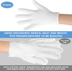 3 Pairs White Cotton Work Gloves PPE Inspection Moisturizing Eczema Men Women