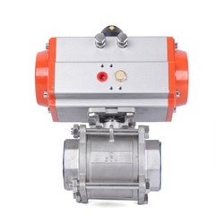 2″ Pneumatic Air Actuated Stainless Ball Valve Single Acting Spring Return NEW