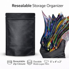 100 Pack 3.5g Smell Proof Foil Mylar Bags 4” x 5” Mix Designs Zip Bags