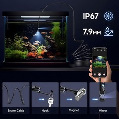 Dual Lens HD Snake Endoscope 16.4FT IP67 Waterproof Car Pipe Inspection Camera