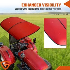 48″x52″ Sun Shield Tuff Top Tractor Canopy Red For 2″x2″ or 2″x3″ ROPS New