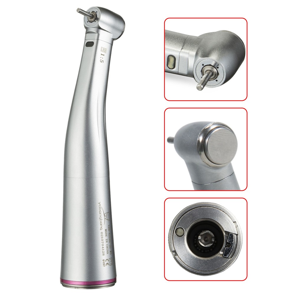 Dental 1:1/16:1/1:5 Increasing Contra Angle Optic LED Handpiece Fit NSK Motor