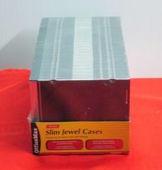 Office Max New Slim Jewel Cases 50 Pack Storage Clear/Black CDs DVDs Games Discs