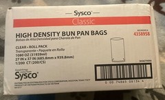 Sysco High Density Bun Pan Bags 27in x 37in 1/200 (200/CS) #4358958