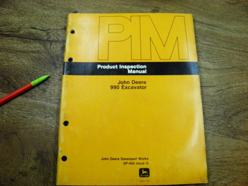JOHN DEERE 990 PRODUCT INSPECTION MANUAL