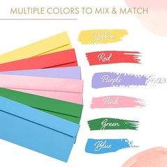 Colored Envelopes Letter Size 36 Pack 4.125×9.5in 6 Colors