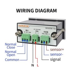 AC 110V Digital LED Tachometer RPM Monitor Over/Under Speed Alarm Hall Sensor