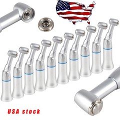 10 YABANG Dental 1:1 Slow Low Speed Handpiece Contra Angle Push Button Handpiece