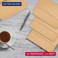 Hongyitime Kraft Paper Envelopes, 50 Pack, 5 x 7 Inch, Brown A7 Envelopes, Self-