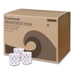 4 in. x 3 in. White Septic Safe 2-Ply Toilet Paper, 400-Sheets Per Roll, (9-Roll