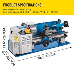 550W 7″X14″ Precision Mini Metal Lathe w/Lamp GREAT FACTORY PRICE NEWEST