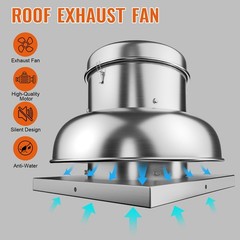 1400 CFM Upblast Roof Exhaust Fan Direct Drive Commercial Ventilation Fan