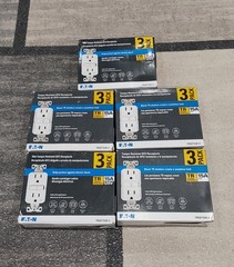 Eaton Tamper Resistant TRGF15W-3 15A/125V GFCI Recept 3-pack White LOT OF 5 NEW