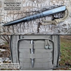 Black Fly Tactical Pen Self Defense Kubaton Drilled No Loss Cap Fits Parker GRAY