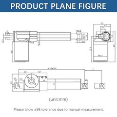 12V 6000N 1320lb Linear Actuator Stroke Long 12″~ 40″ Heavy Duty Waterproof