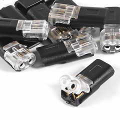 20Pcs Double-Wire Plug-in Connector Led Light Strip Connectors 2 Pin, Quick Spli