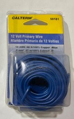 Calterm 12V, 18 AWG 40′ Blue Primary Wire 50181 USA