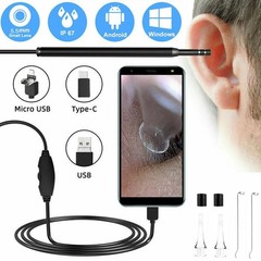 HD Ear Endoscope Otoscope LED Camera Tool Cleaning Wax Pick Cleaner Removal Kit