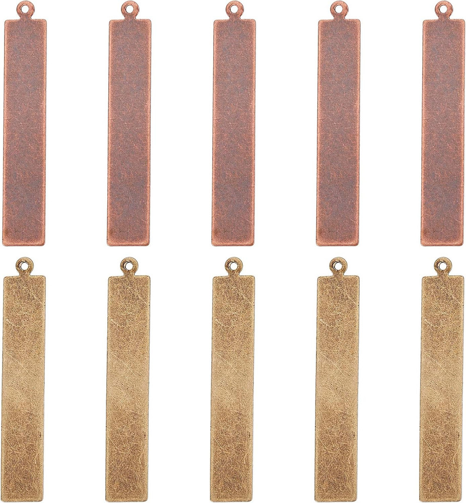 40Pcs 2 Colors Brass Engraving Blanks, 1.6 X 0.2 Inch Rectangle