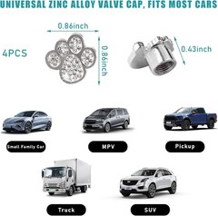 4PCS Crystal Paw Tire Valve Caps, Bling Handmade Rhinestone Car T Color: White