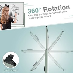 72″ x 36″ Double-Sided Magnetic Whiteboard w/ Stand and Aluminum Alloy Frame