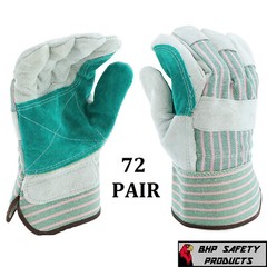72 PAIR DOUBLE PALM SPLIT LEATHER PALM WORK GLOVES MEN’S LARGE BRAND NEW