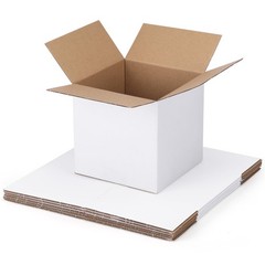 SPEPLA Shipping Boxes 6x6x6 Set of 6, White Corrugated Inches, white