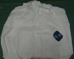Du Pont Tyvek 400 Coveralls M Serged Seam Collar Open Wrists and Ankles White