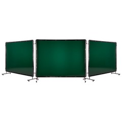 Uimoso 3-Panel Welding Screen with Frame, 6 x 8 FT, Includes 12 Wheels