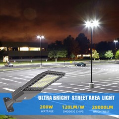 200W LED Parking Lot Shoebox Pole Light Outdoor Commercial Area Light AC100-277V